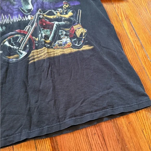 90’s Biker “Too Tough To Die” Vintage T-Shirt - Picture 4 of 6
